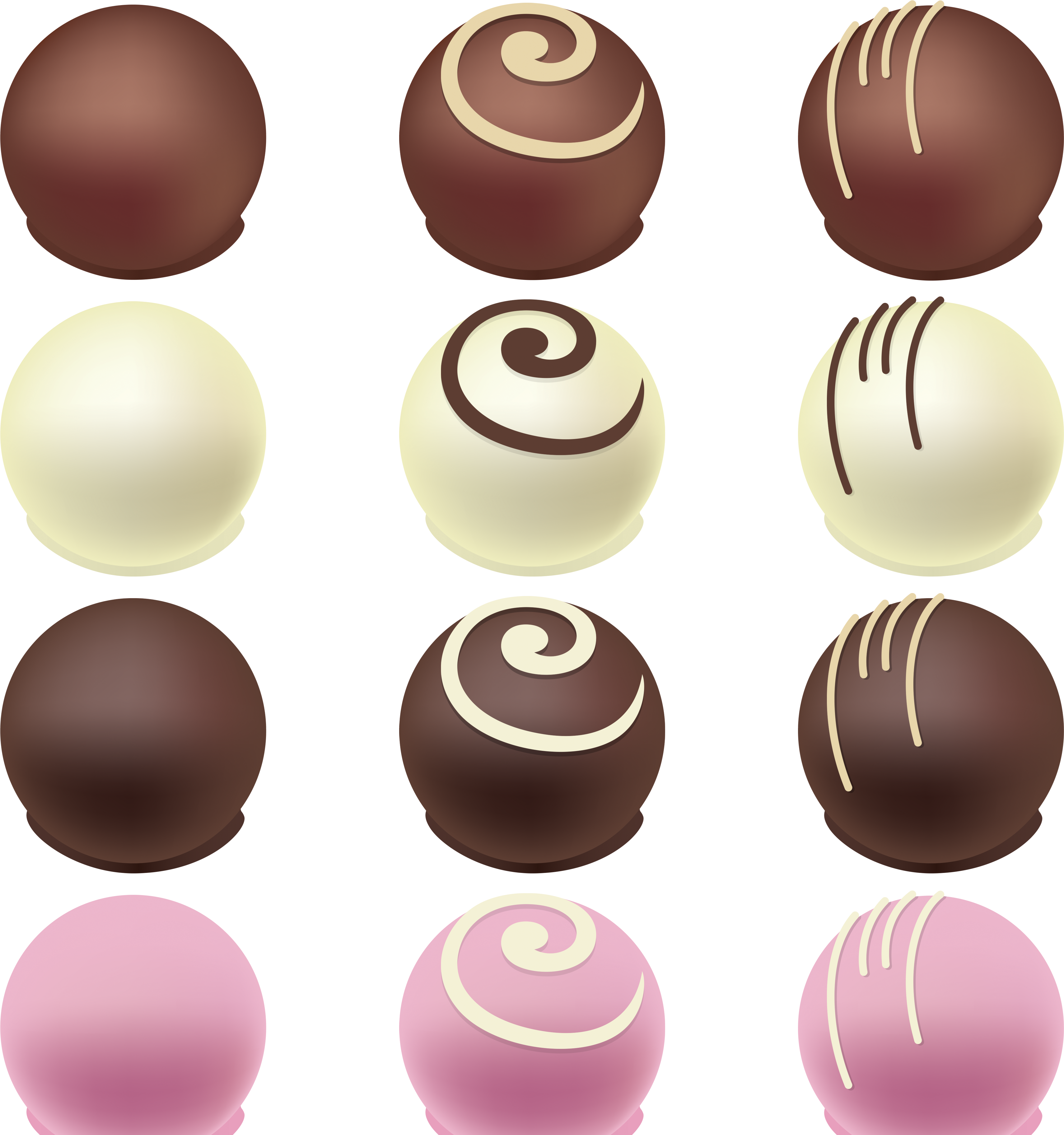 Valentines Balls Png - Vetor Png Candy Chocolate Clipart (4200x4200), Png Download