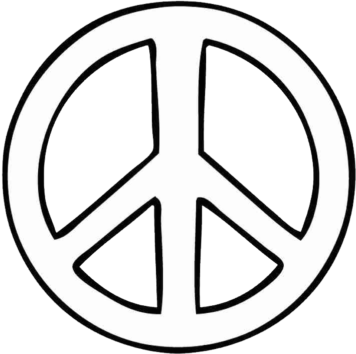 Peace Sign Colouring Page Clipart (733x819), Png Download