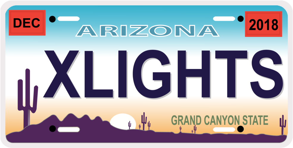 Custom Xlights License Plates - Arizona License Plates Clipart (1023x614), Png Download