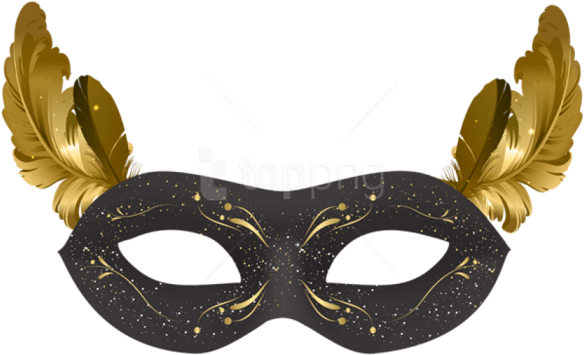 Black Carnival Mask Png Png - Free Carnival Mask Clip Art Transparent Png (850x539), Png Download