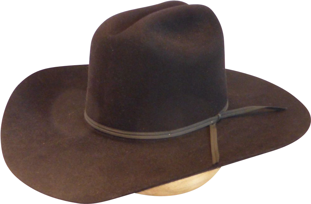 Vintage Bailey Mustang Beaver Fur Hat Black 6 3/4 - Cowboy Hat Clipart (990x990), Png Download