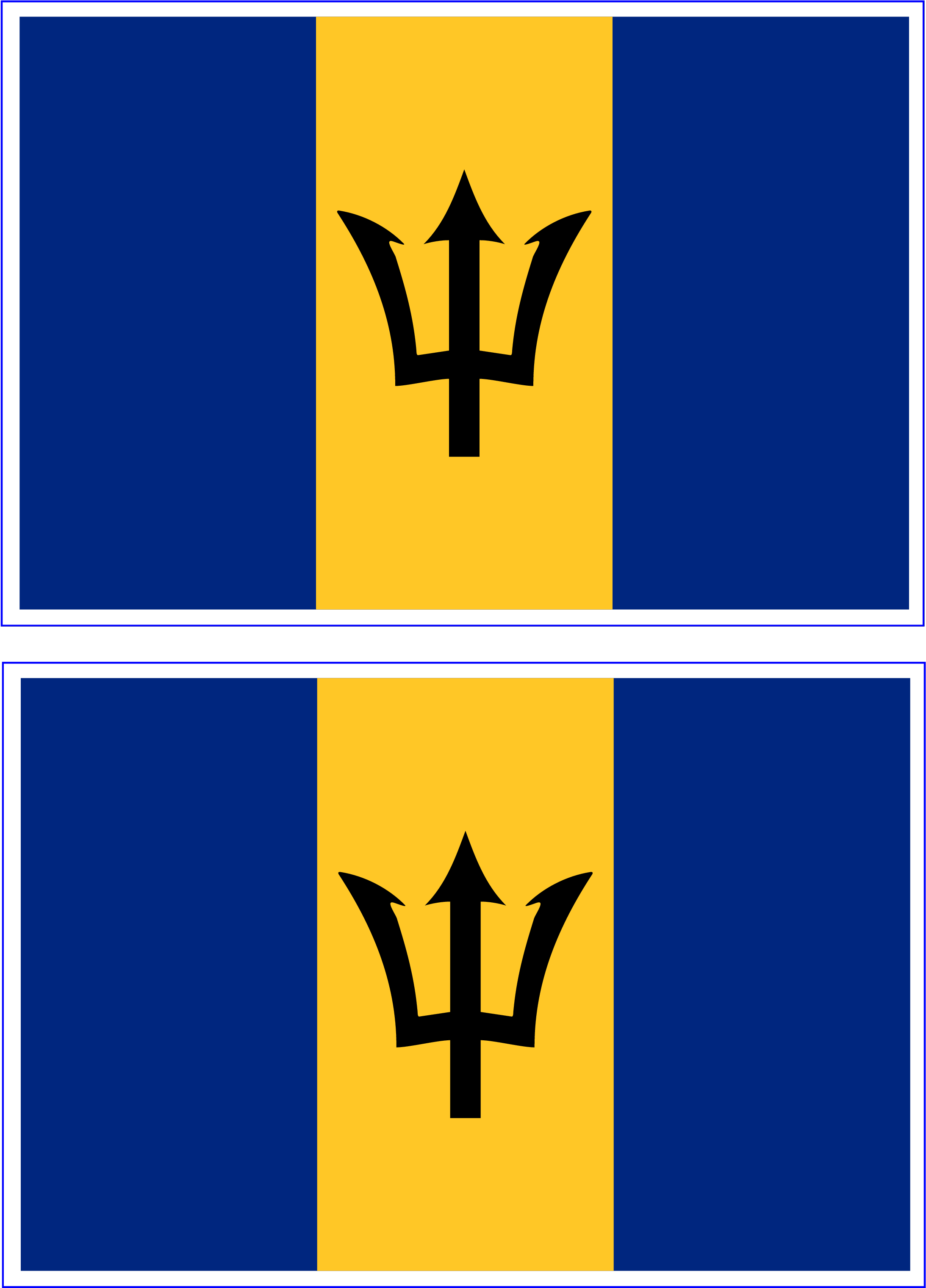 Free Barbados Flag Templates Png Printable Blank Flag - Printable Barbados Flag Clipart (2480x3508), Png Download