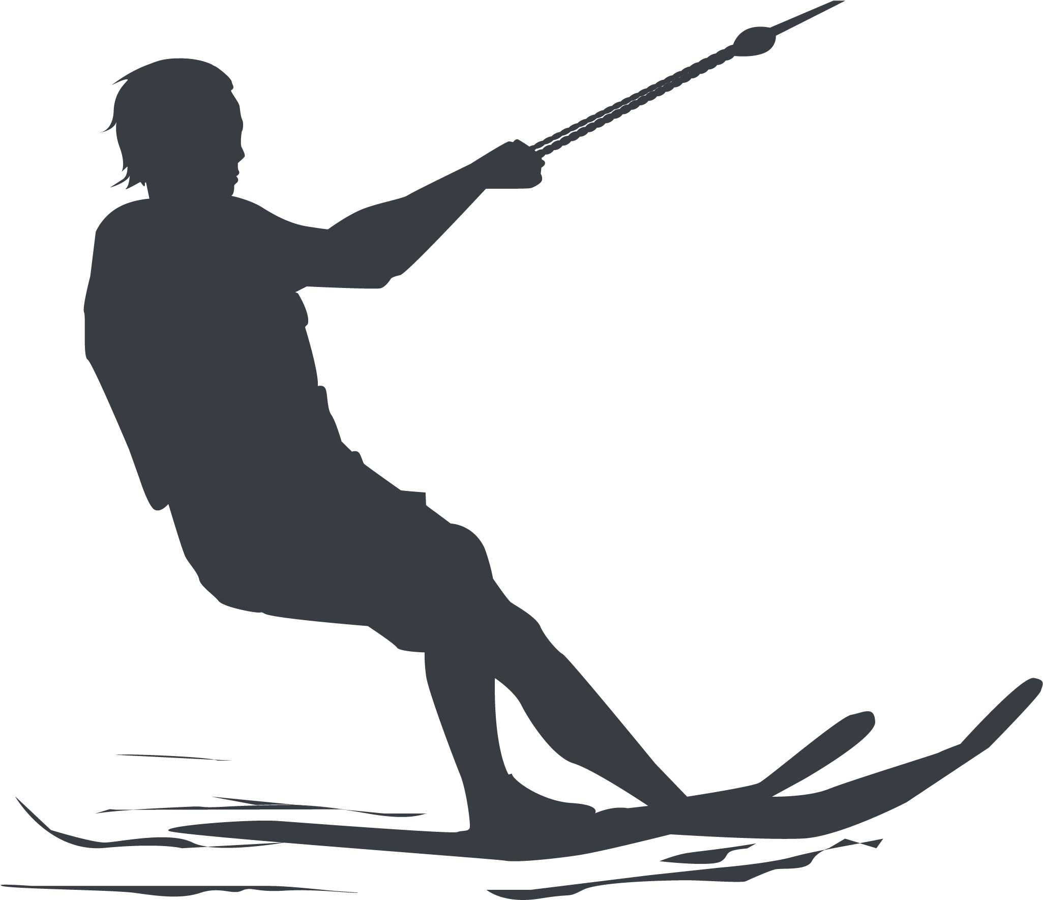 Water Skiing Silhouette , Png Download - Skier Turns Clipart (2051x1769), Png Download
