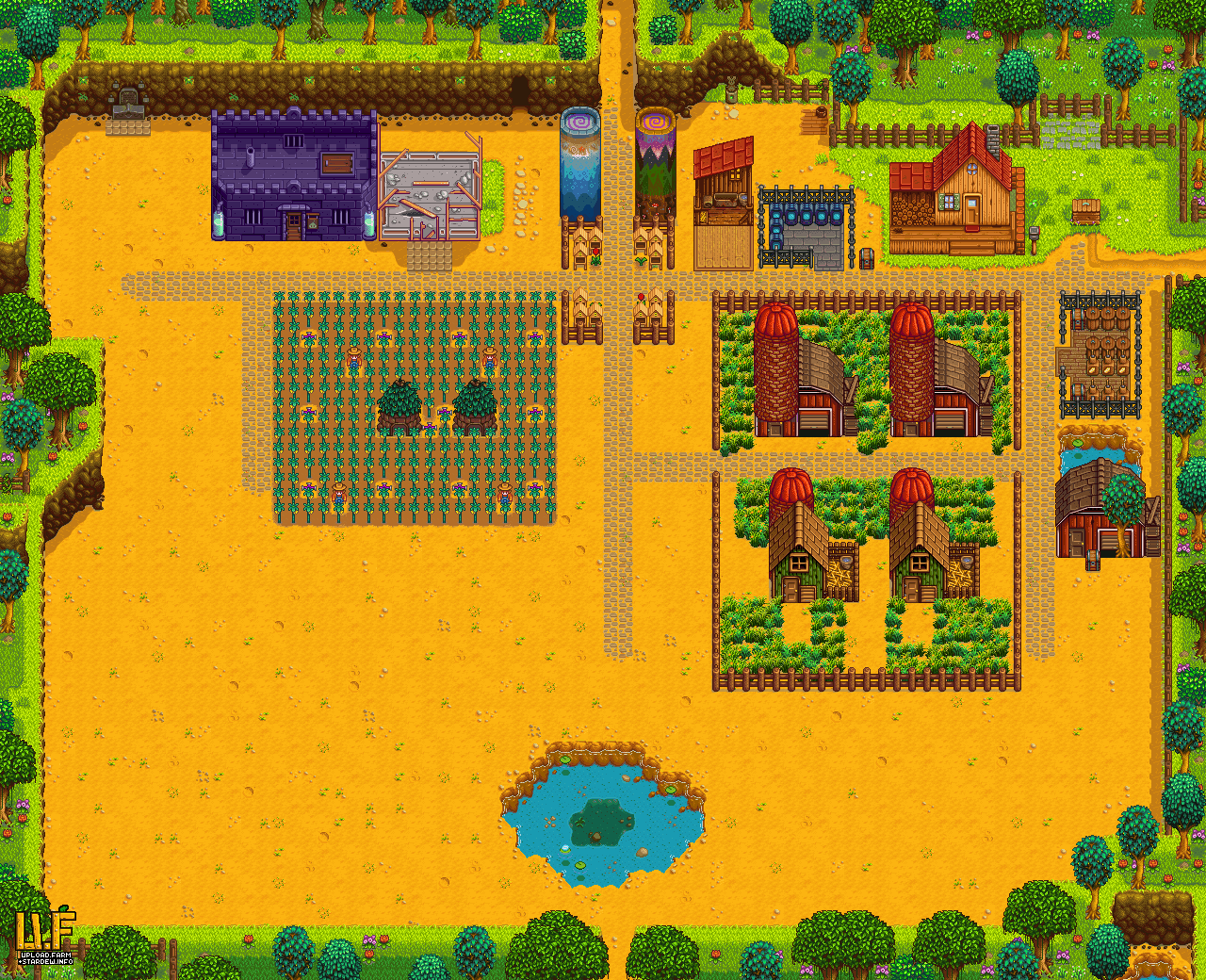 Rough Draft On Farm Redesign Thoughts - Stardew Valley Junimo Hut Layout Clipart (1280x1040), Png Download