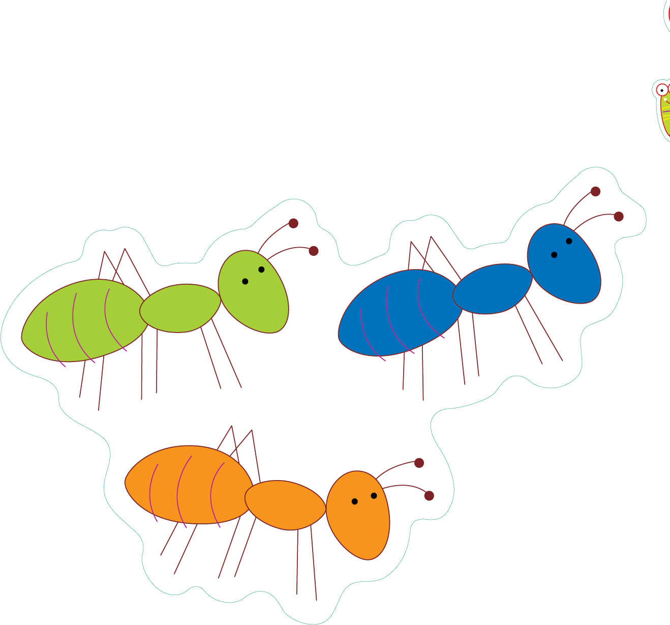 Ants Vector Cartoon Baby - Ants Of Different Color Clipart - Png Download (1363x1525), Png Download