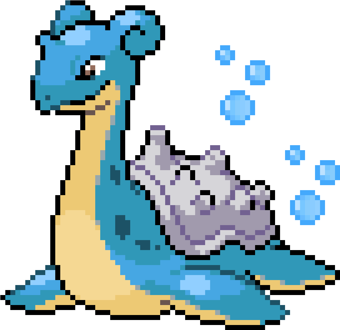 Lapras - Pixel Art Pokemon Lapras Clipart (1184x1152), Png Download