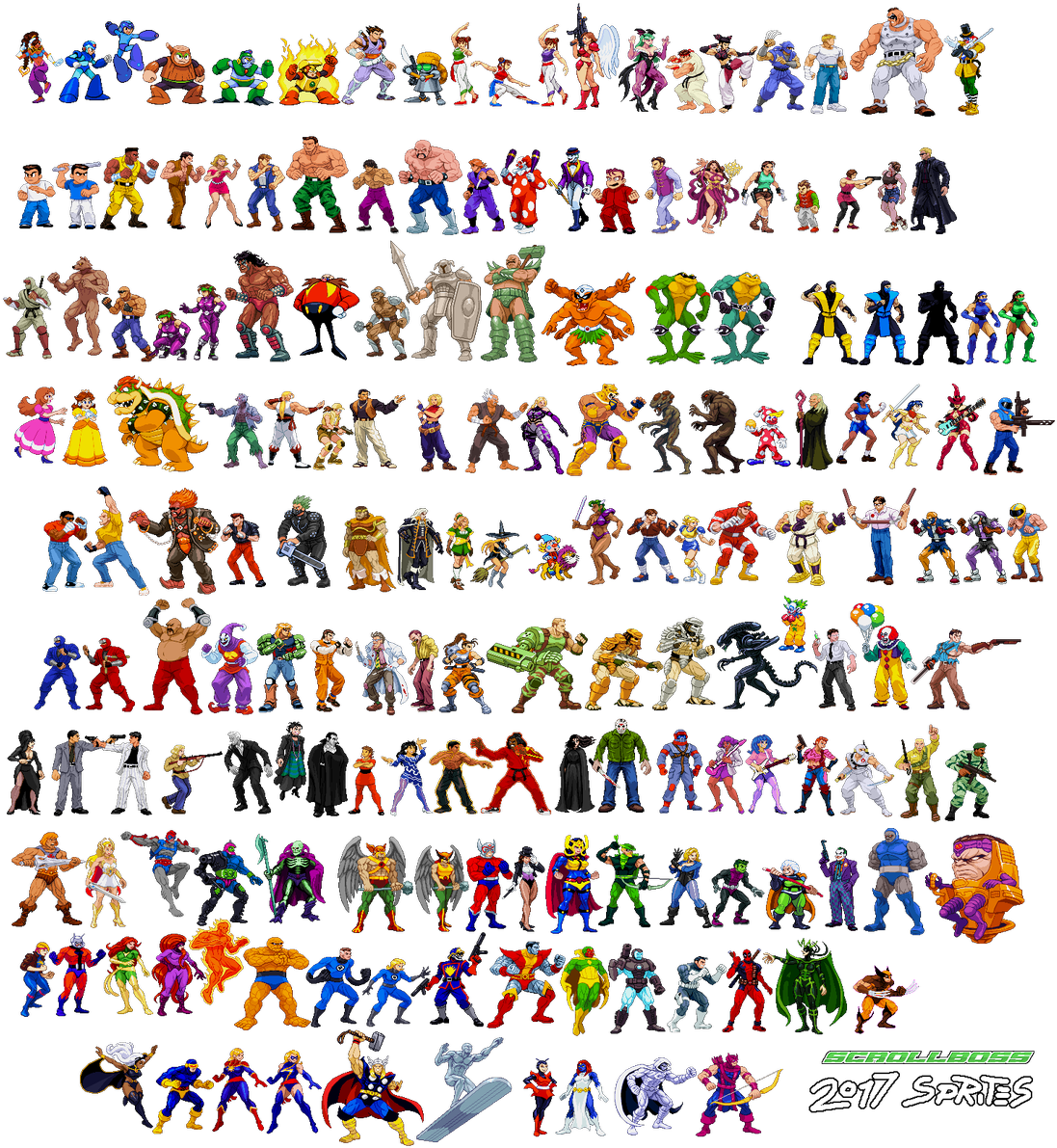 Finally Finished The Mega Man 2 Rms, Death Adder's - Night Slashers Sprites Clipart (1106x1200), Png Download