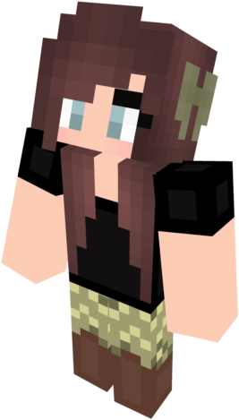 Minecraft Bow Skin - Minecraft Girl Skin Transparent Clipart (640x640), Png Download