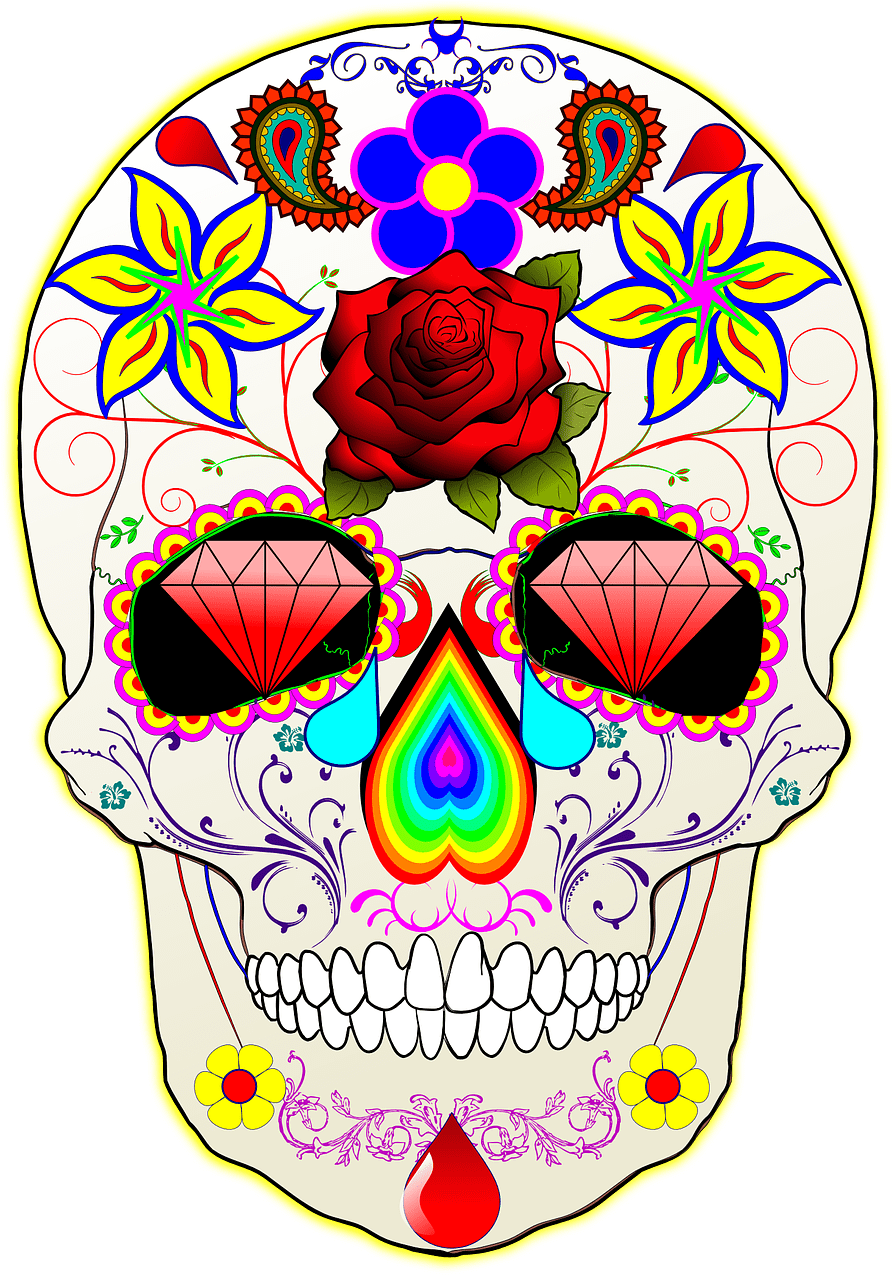 Sugar Skull Transparent Background Clipart (1097x1280), Png Download