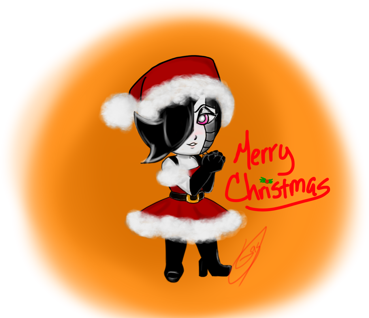 A Chibi Christmas Mettaton Ex - Illustration Clipart (1280x1101), Png Download