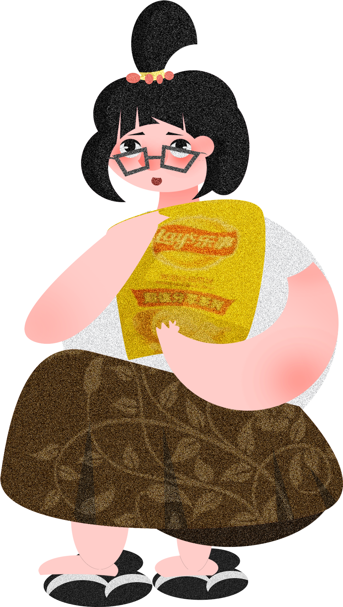 Cartoon Hand Painted Illustration Fat House Png And - Potato Chip Clipart (2000x2000), Png Download