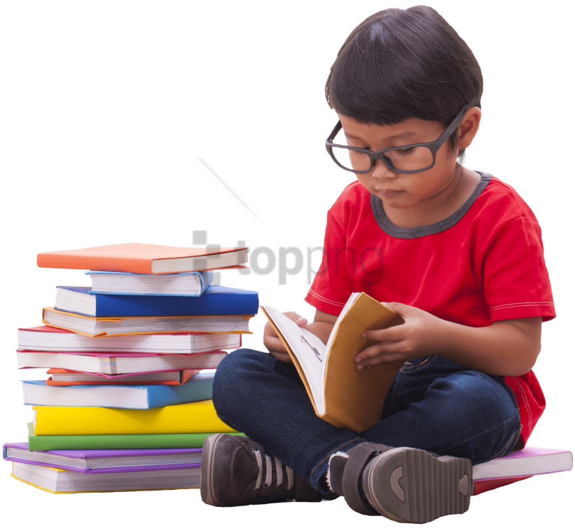 Free Png Children Reading Png Png Image With Transparent - Niño Leyendo Png Clipart (850x785), Png Download