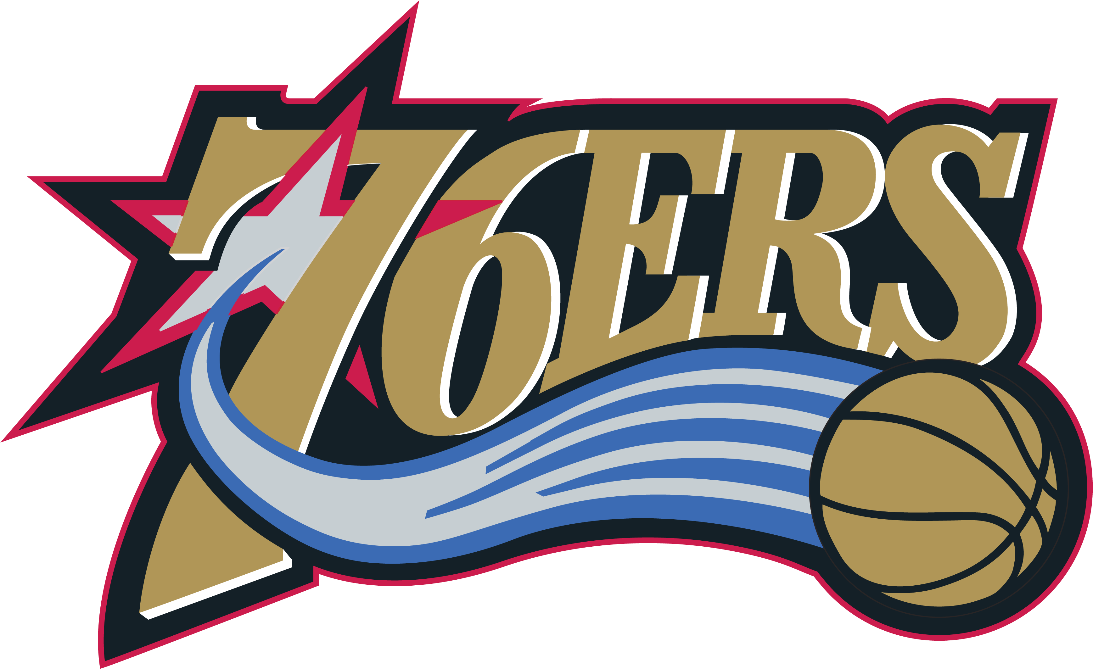 Symbol Philadelphia 76ers - Philadelphia 76ers Logo Font Clipart (3840x2160), Png Download