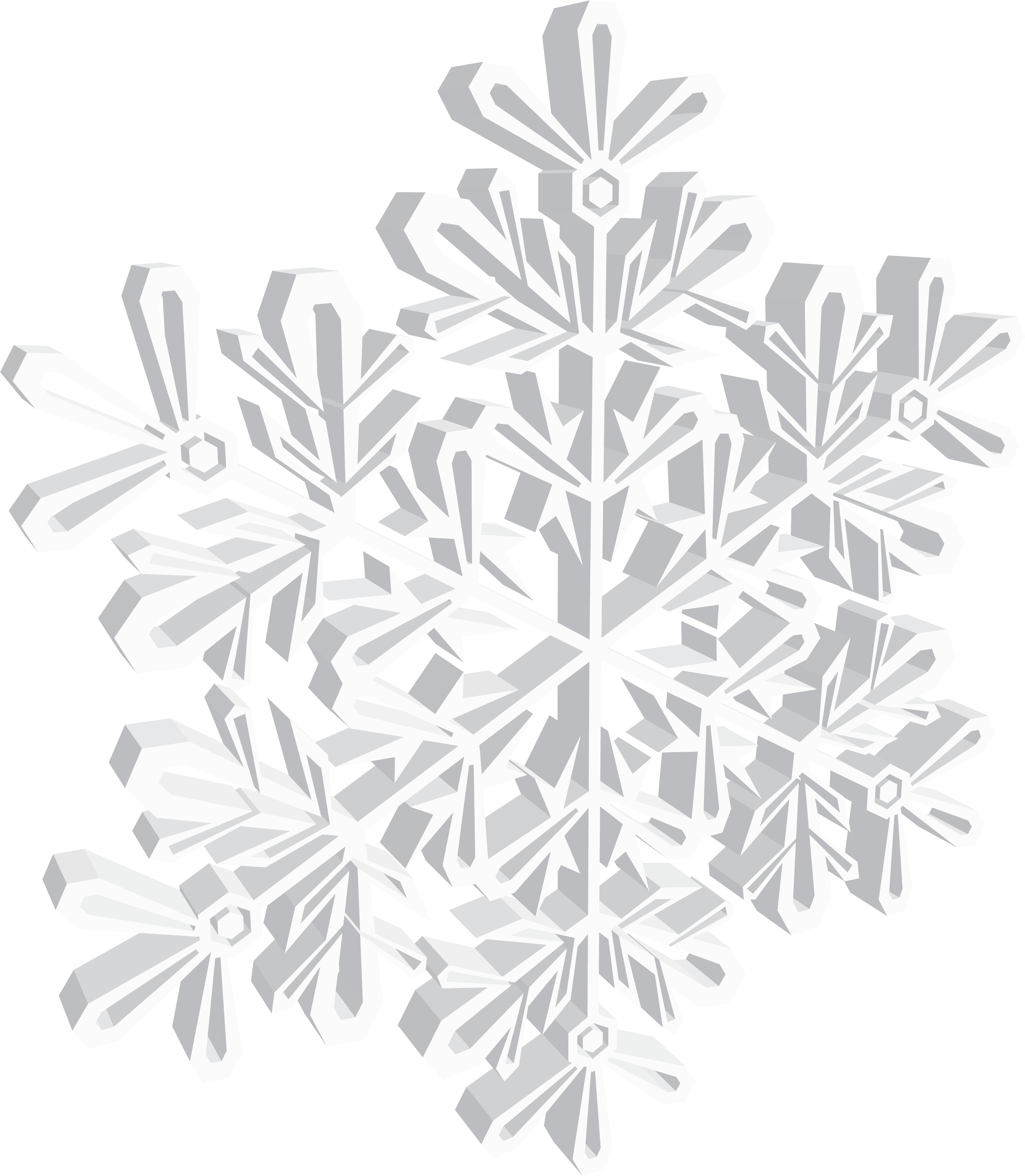White 3d Snowflake Png Clipart Image - Floral Design Transparent Png (5000x5756), Png Download