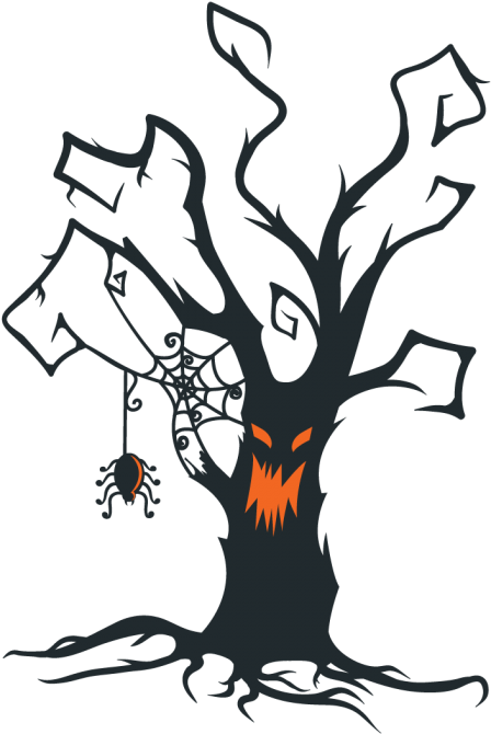 Scary Halloween Png - Хэллоуин Дерево Clipart (700x700), Png Download