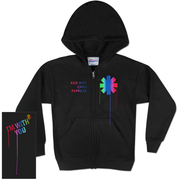Red Hot Chili Peppers Paint Drip Juniors Zip Hoodie - Hoodie Clipart (563x572), Png Download