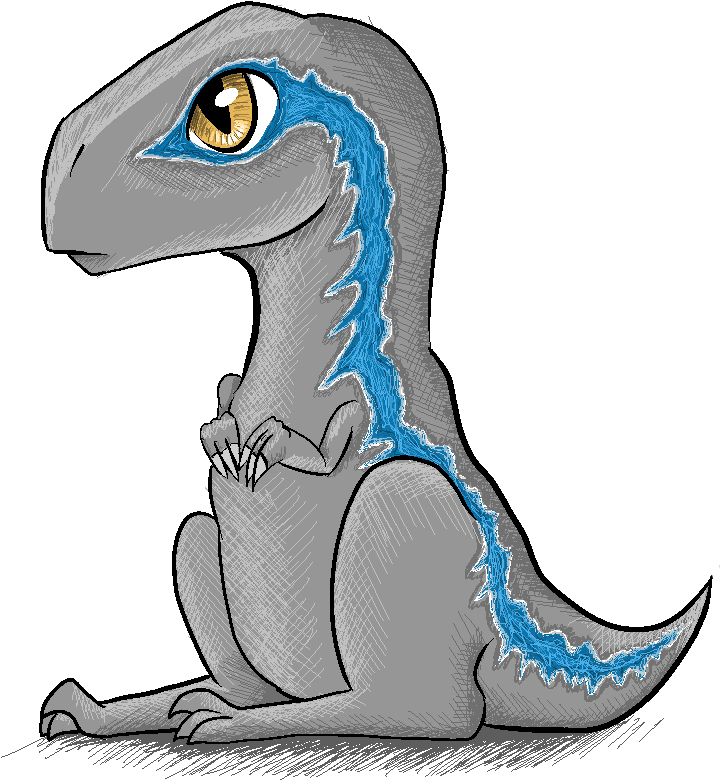Png Free Library Velociraptor Deinonychus Child Robot - Velociraptor Blue Drawing Easy Clipart (1024x1024), Png Download