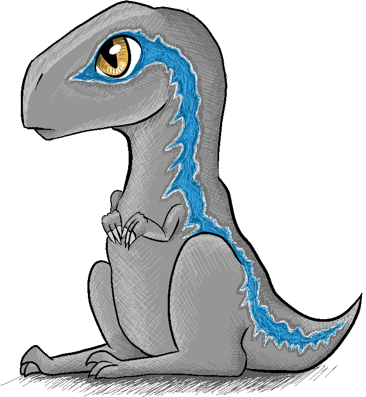 robot velociraptor blue