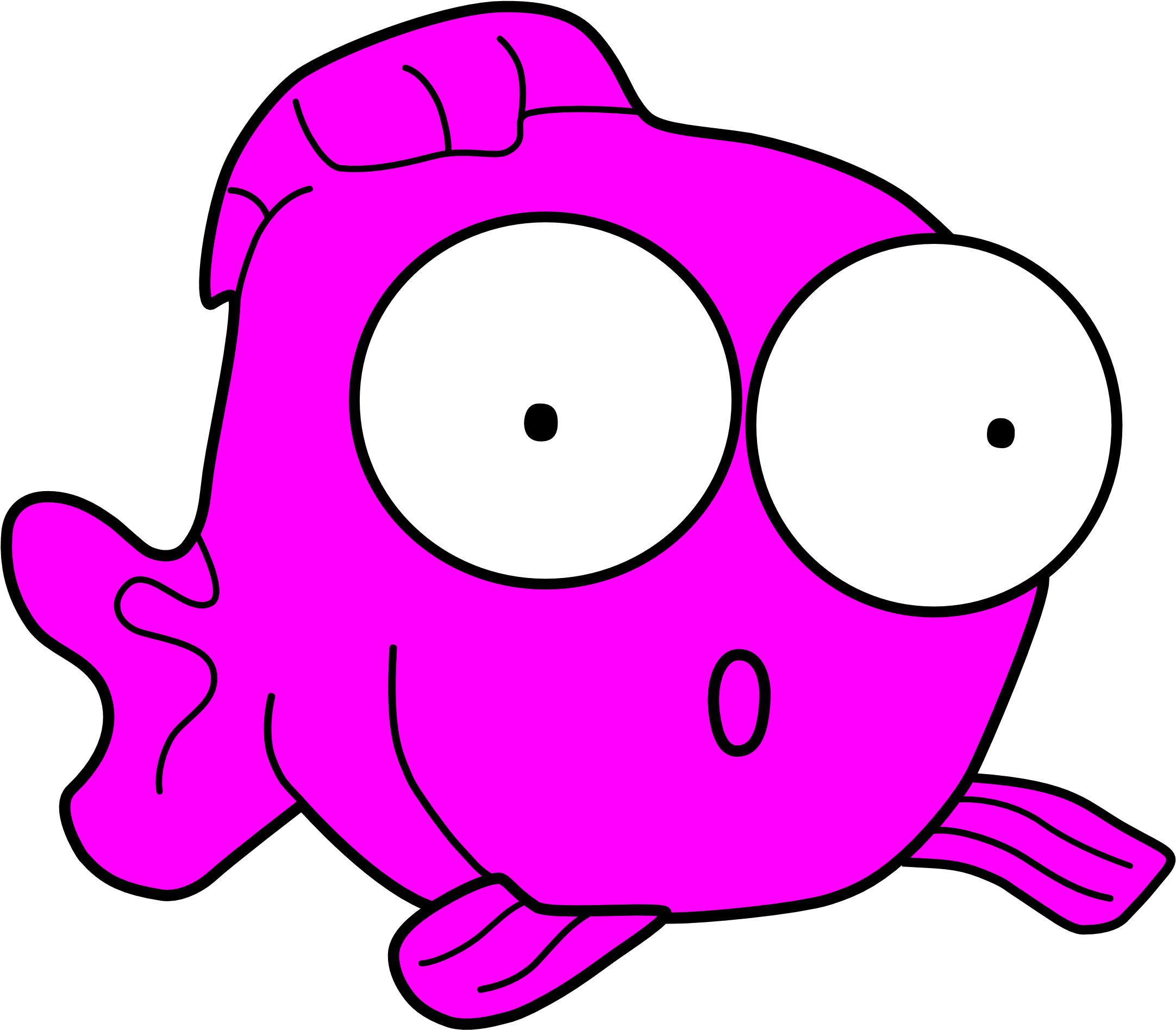 Pink Fish - Pink Cartoon Fish Clipart (2222x2083), Png Download