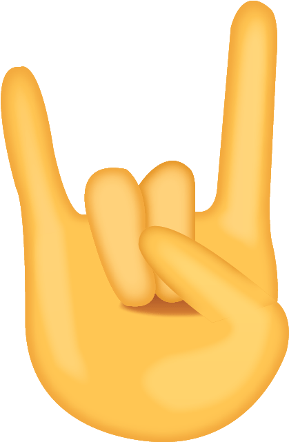 The Devil Horn Rock And Roll Emoji Hand Will Send The - Rock On Emoji Png Clipart (600x600), Png Download