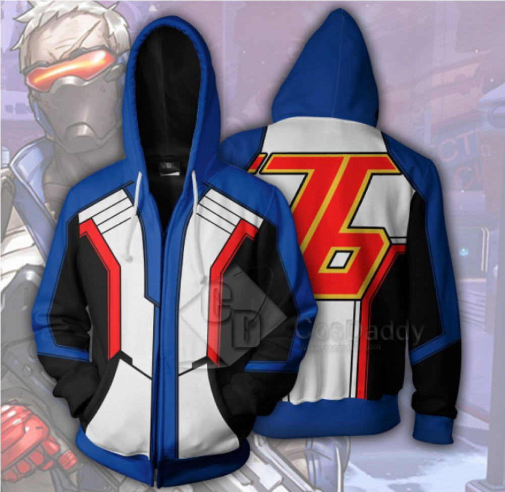 Overwatch Ow Soldier 76 Jack Morrison 3d Hoodie - Soldier 76 Hoodie Clipart (1000x1300), Png Download
