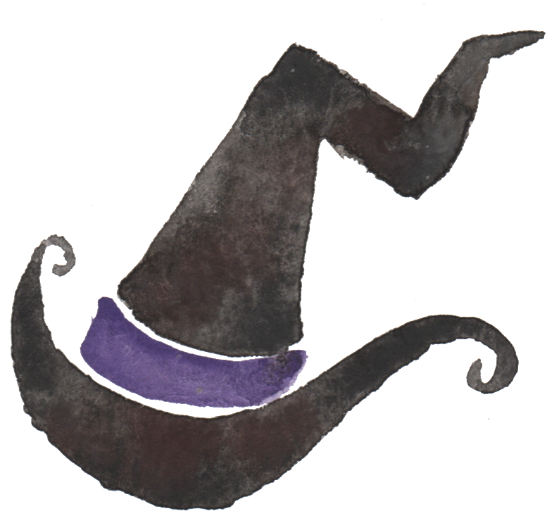 Black Watercolor Hand Painted Wizard Hat Transparent Clipart (777x743), Png Download