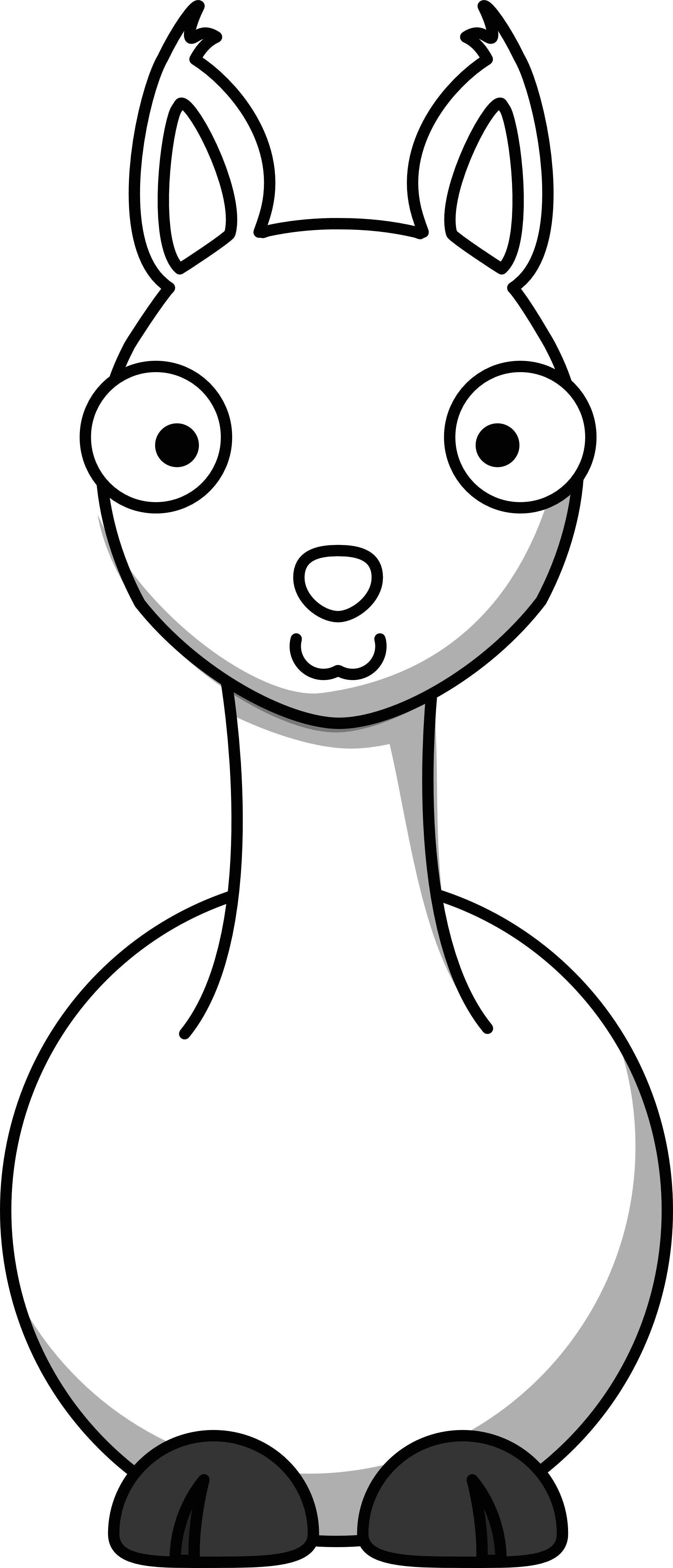 Llama Clip Art - Llama Face Clipart Black And White - Png Download (999x2326), Png Download