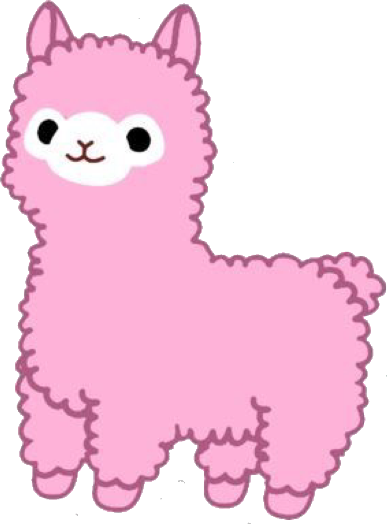 Llama Sticker - Pink Alpaca Sticker Clipart (1870x2048), Png Download