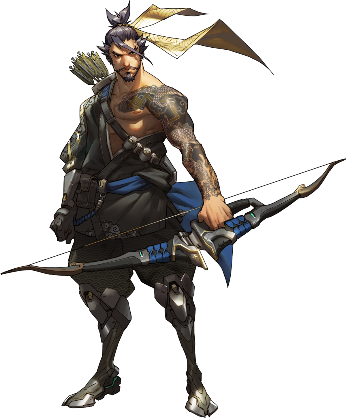 Hanzo - Overwatch Concept Art Hanzo Clipart (1200x1447), Png Download
