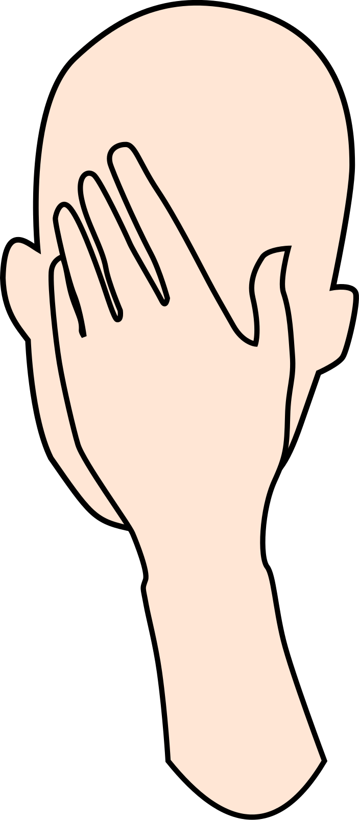 Facepalm Flesh Tone - Facepalm Clipart - Png Download (703x1605), Png Download