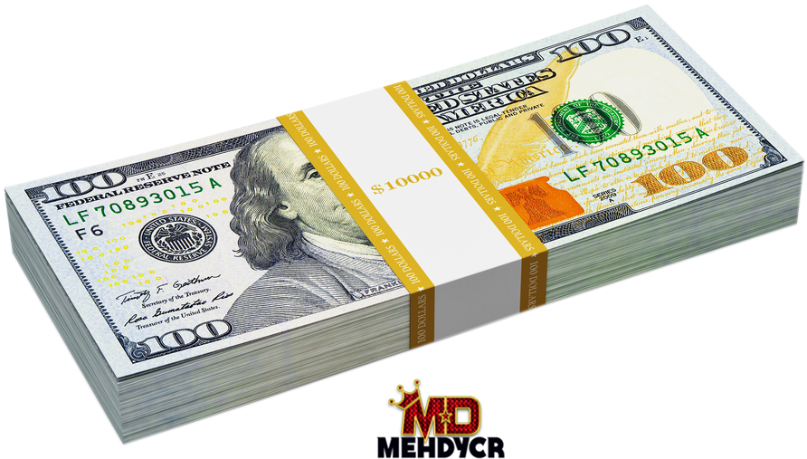 New Us Png Official Psds Share This - Blue Hundred Dollar Bill Png Clipart (1000x600), Png Download