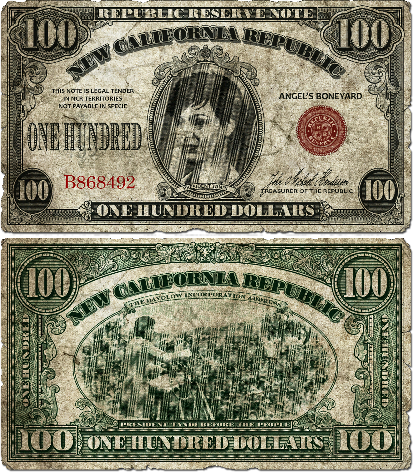 Ncr Fallout Wiki Fandom Powered By - New California Republic Money Clipart (1400x1600), Png Download