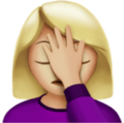 Facepalm Emoji Png - Blond Emoji Clipart (1024x1024), Png Download