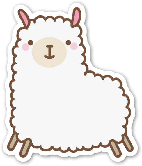 Cute Llama - Llama Sticker Transparent Clipart (519x600), Png Download