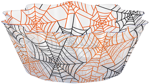 Clear Bowl With Spider Web Print For Halloween Party - Creative Converting Penguin Fluted Bowl Clipart (600x600), Png Download