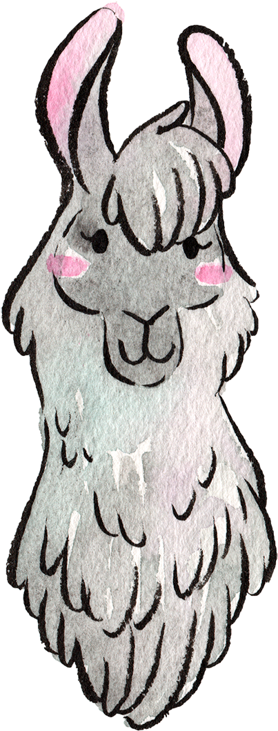 Llama Bust Small File - Cartoon Clipart (532x1177), Png Download