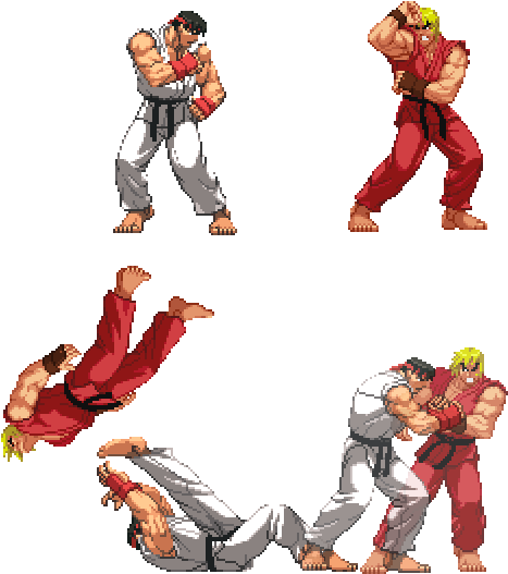 While It's Not Typically Ryu's Go To Option, The Throw - Street Fighter Ryu Throw Clipart (600x600), Png Download