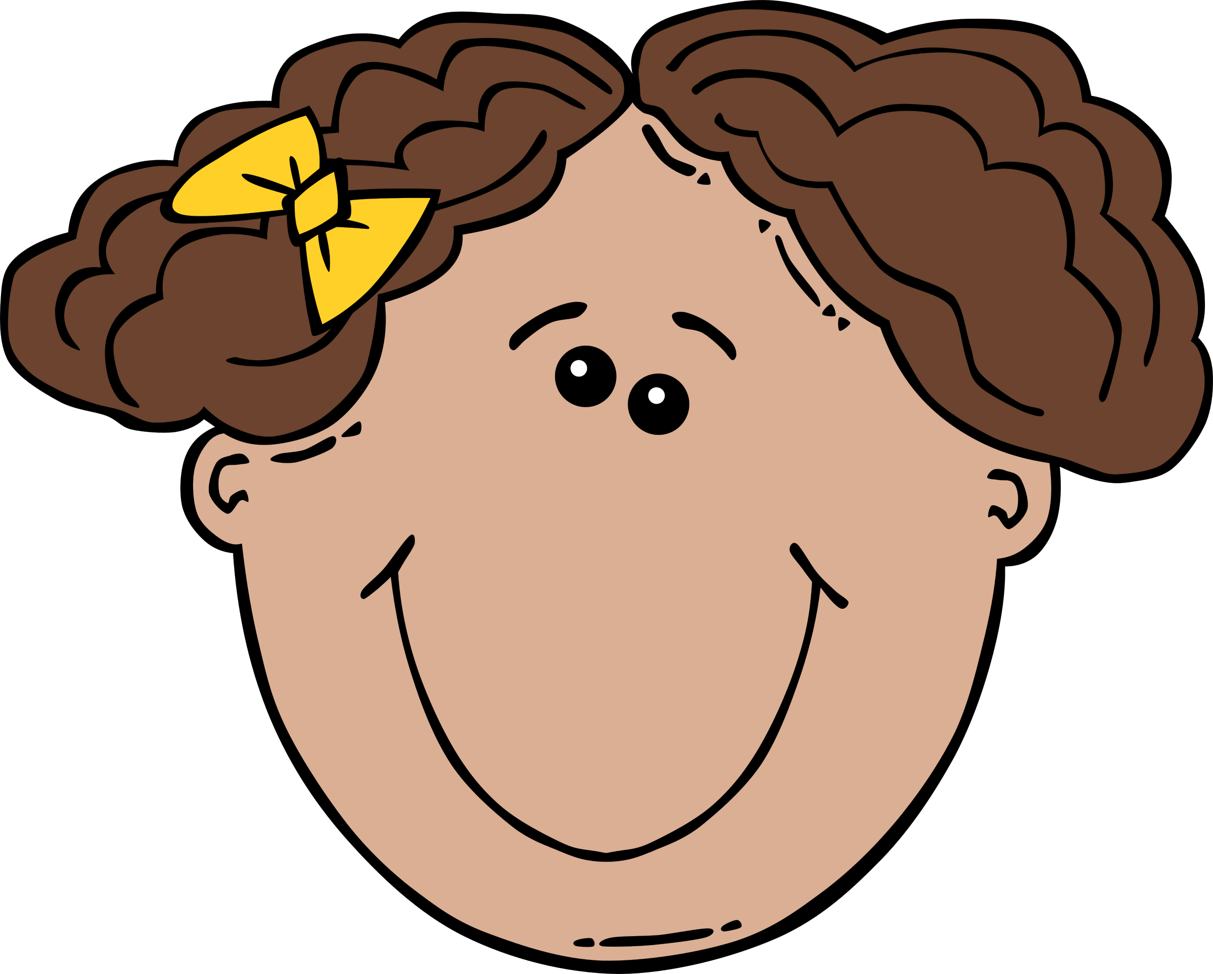 Girl Face Cartoon Clipart (2400x1928), Png Download