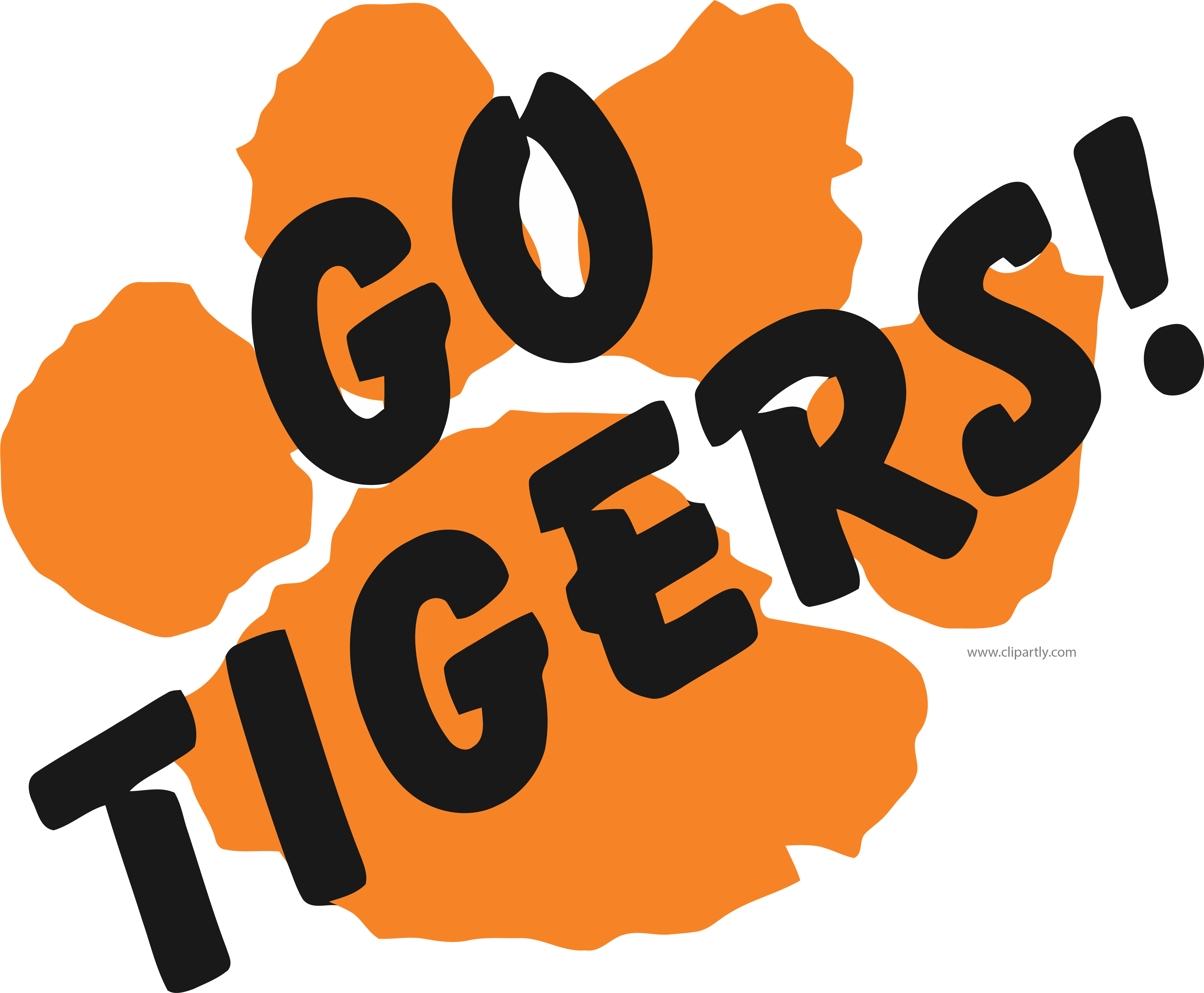 Go Tiggers Footprint Www - Go Tigers Clip Art - Png Download (4242x3499), Png Download
