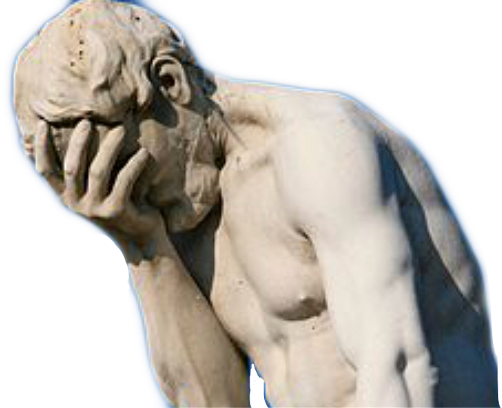 Statue Facepalm Man 1896 Freetoedit - Head Slap Emoji Clipart (1024x833), Png Download