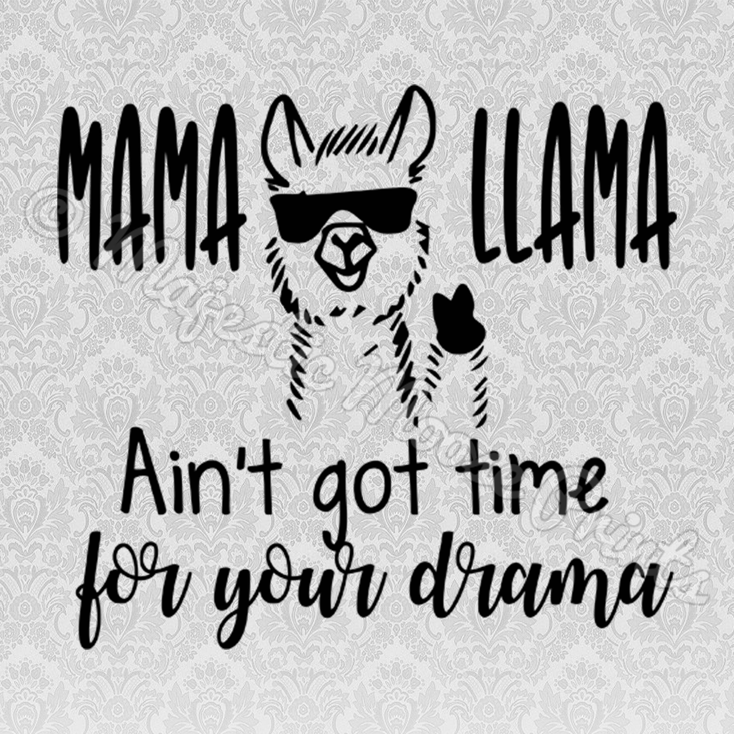 Llama Clipart Svg - No Drama Llama Pdf - Png Download (3000x3000), Png Download