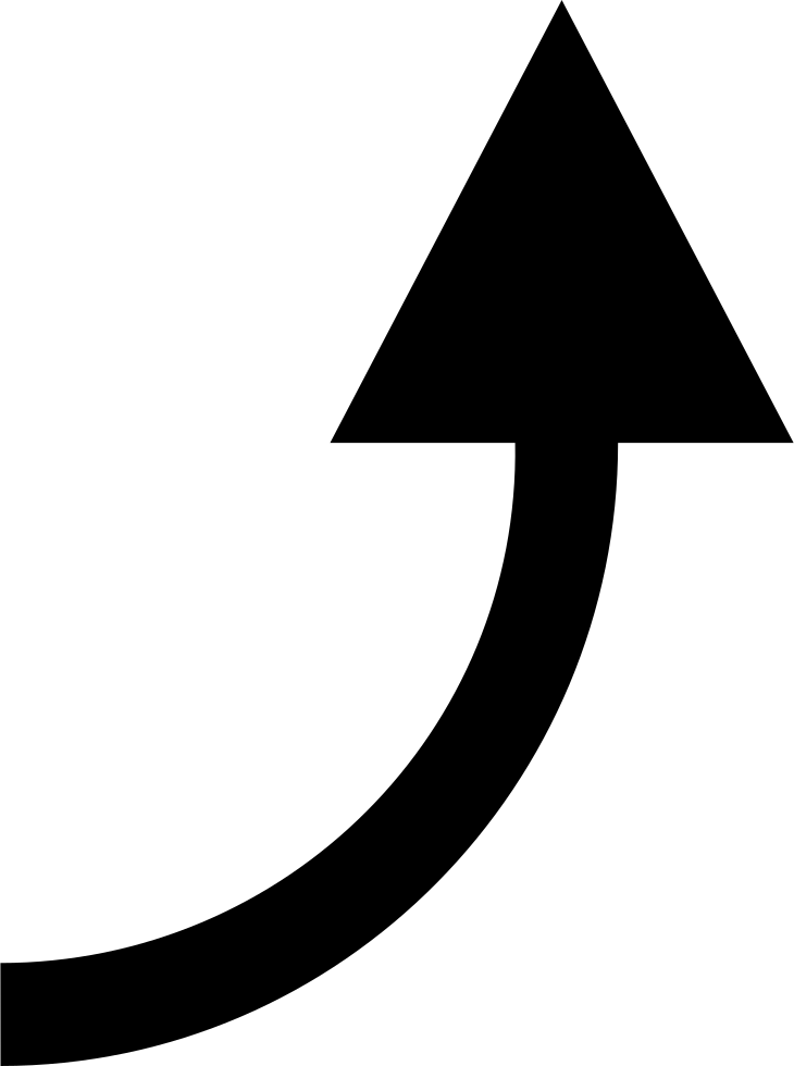 Up Vector Curve - Curved Black Arrow Png Clipart (730x980), Png Download