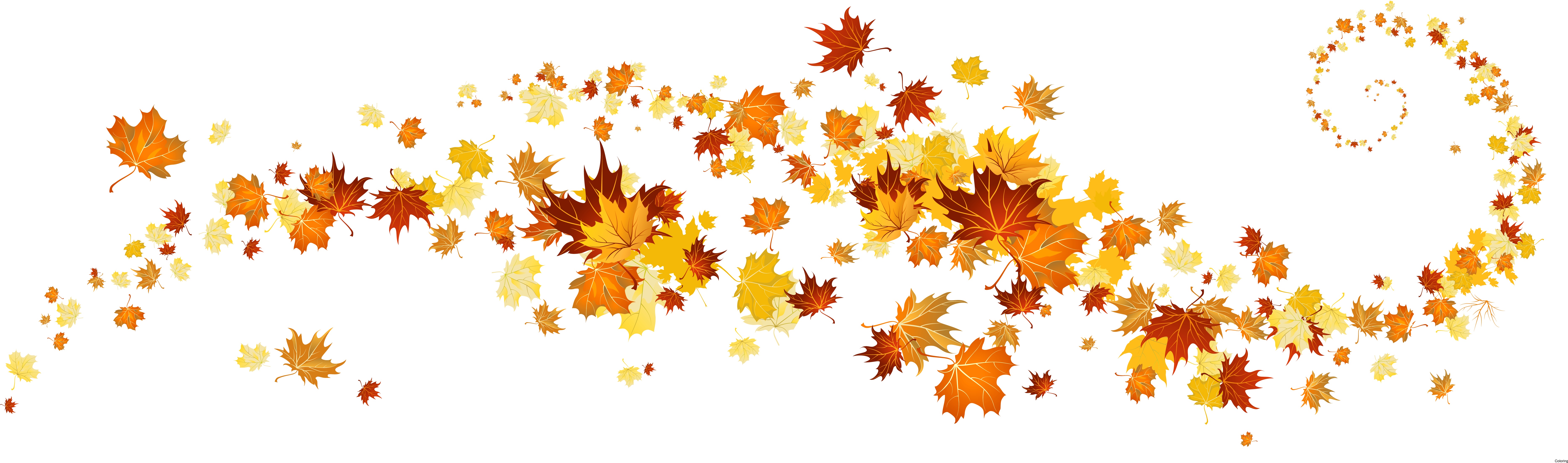 Clip Art Images - Fall Leaves Banner Clip Art - Png Download (7561x2383), Png Download
