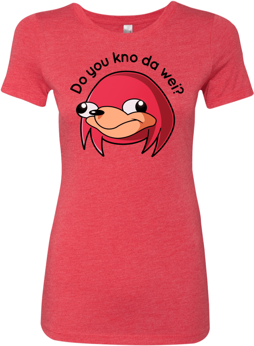 Ugandan Knuckles Womens Triblend Shirt Pop Up Tee Png - T-shirt Clipart (841x1148), Png Download