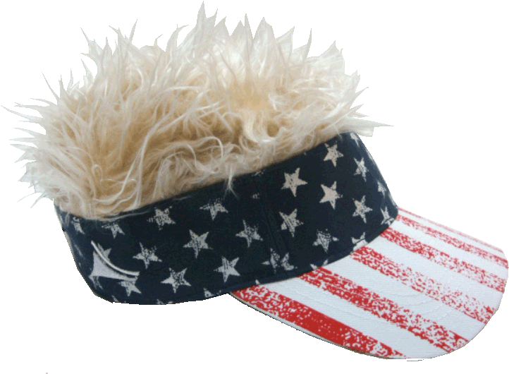 Guy Fieri Flair Hair Usa Visor With Blonde Hair - Guy Fieri Visor Hat Clipart (722x530), Png Download