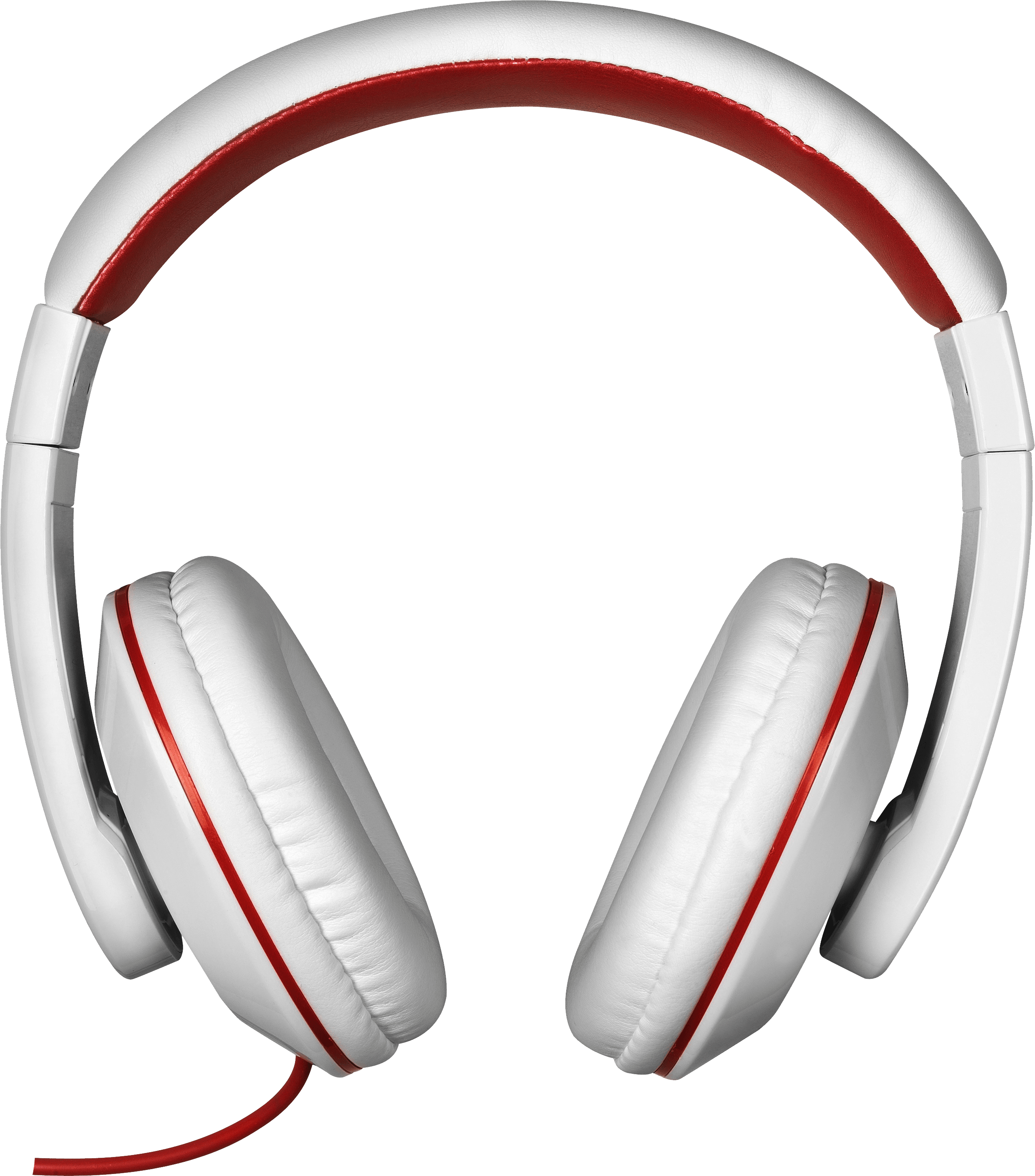 Red White Headphones - Headphones Png Clipart (2561x2910), Png Download