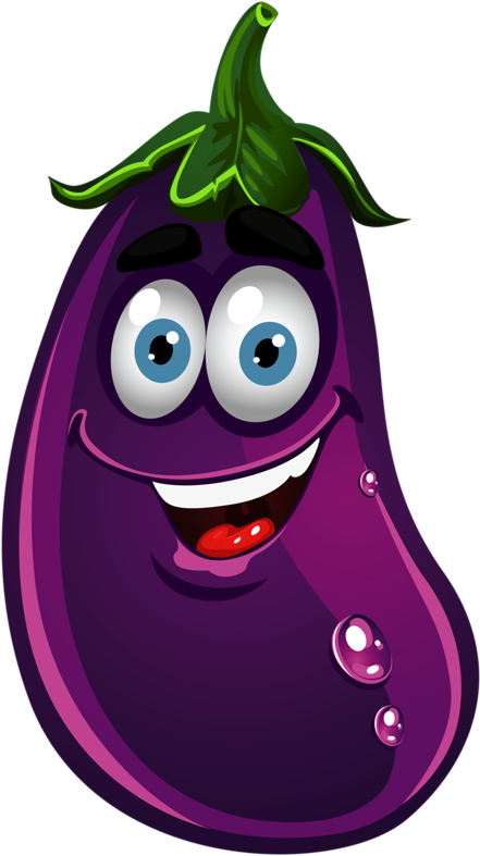 Eggplant Garden Clipart, Explore Pictures - Cartoon Vegetables - Png Download (569x800), Png Download