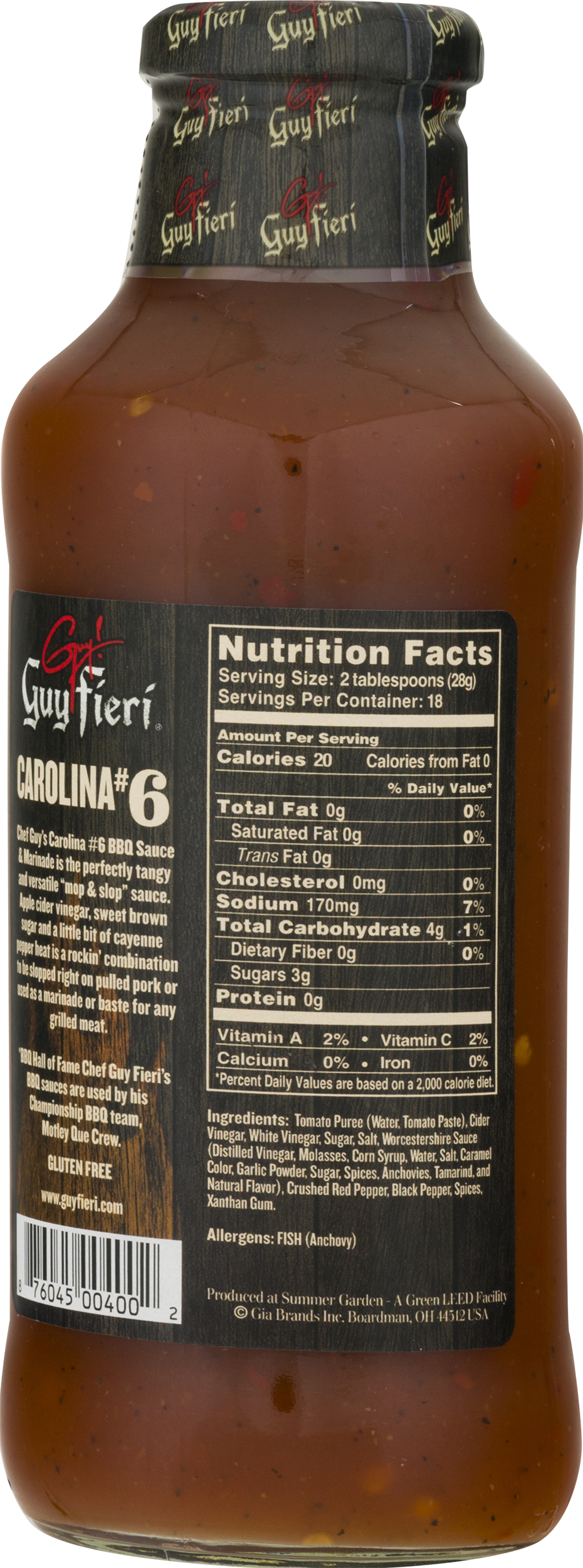 Gia Brands Guy Fieri Barbecue & Marinade Sauce, 19 - Guy Fieri Buffalo Sauce Ingredients Clipart (930x2500), Png Download