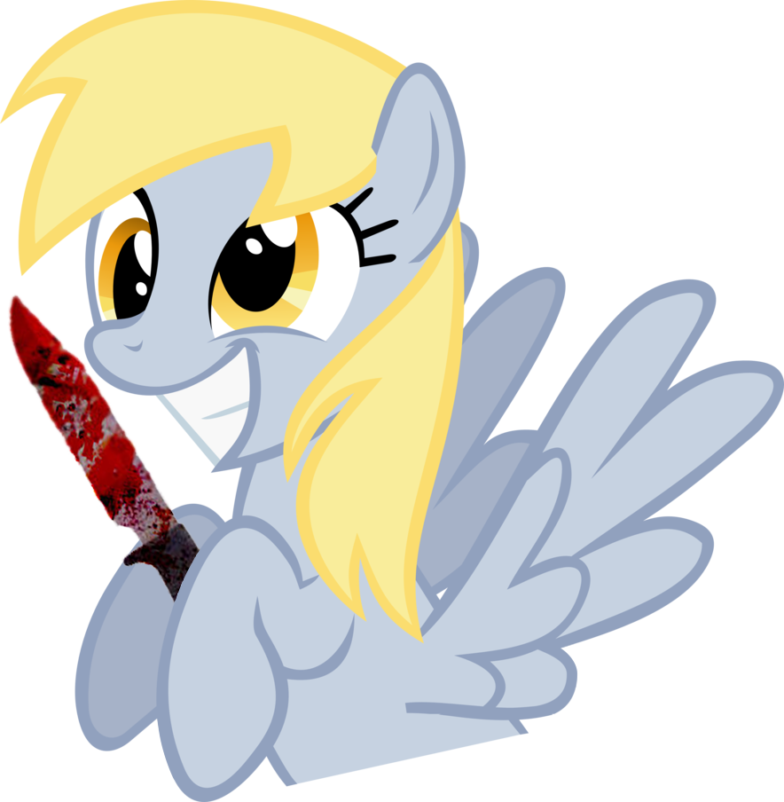 Bloody Knife, Derpy Hooves, Female, Knife, Mare, Pegasus, - Bloody Knife Clipart (884x904), Png Download