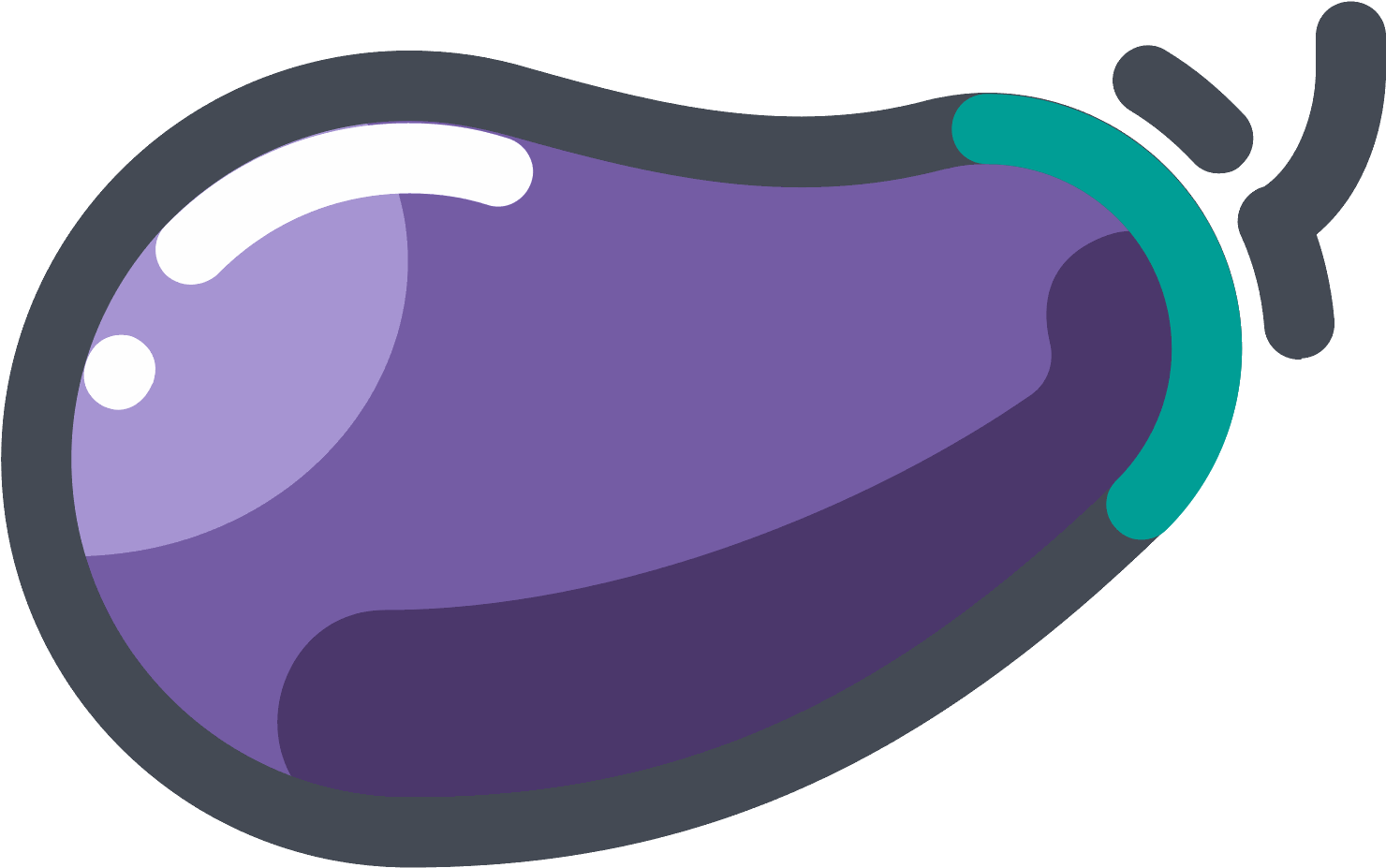 Eggplant Vector Curved - Illustration Clipart (1600x1600), Png Download